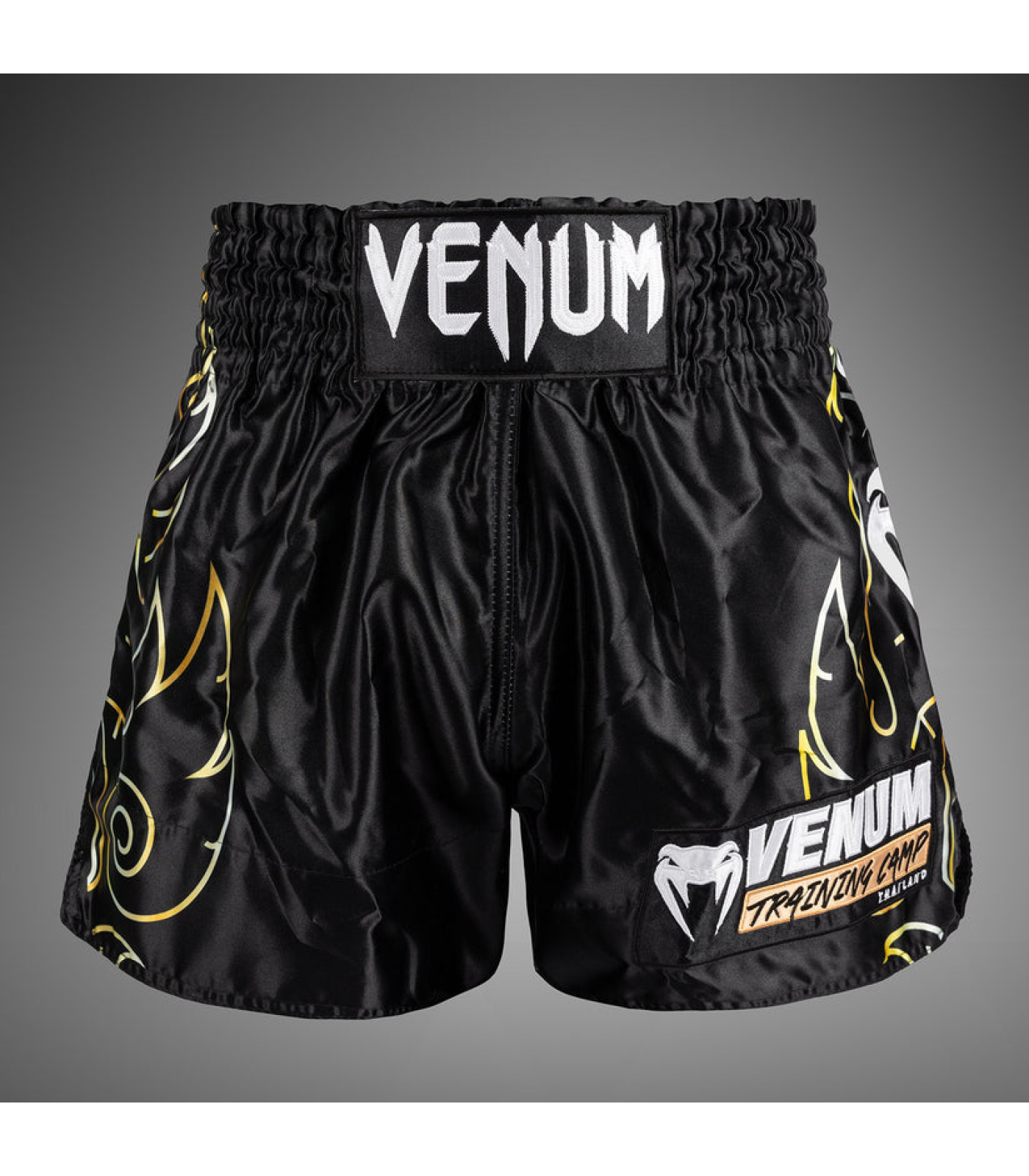 Муай Тай Шорти - Venum VTC Flames Muay Thai Shorts - Black/Gold​